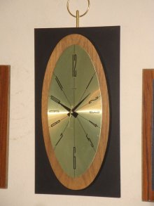 他の写真1: レア!! 1950's WELBY製 ヴィンテージ アンティーク ウォールクロック＆キャンドルホルダーSET 壁掛け時計 モダン ミッドセンチュリー