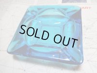 レアカラー!! ファイヤーキング アンカーホッキング レイザーブルー スクエア アシュトレイ Lサイズ 灰皿 1960's-1970's vintage ashtray