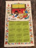 1980年 ヴィンテージ キッチンリネン ティータオルカレンダー vintage USA ヨーロッパ