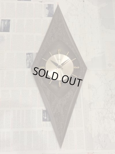 画像3: 紙タグ付きデッドストック!! ヴィンテージ ダイヤ型 縦/横 ２WAY アンティーク ウォールクロック USA vintage Burwood社製 ミッドセンチュリー