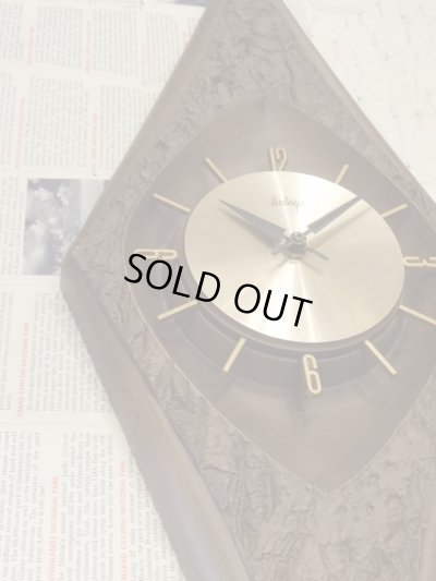 画像4: 紙タグ付きデッドストック!! ヴィンテージ ダイヤ型 縦/横 ２WAY アンティーク ウォールクロック USA vintage Burwood社製 ミッドセンチュリー