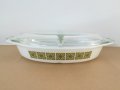 オールドパイレックス スクエアフラワー ディバイデッドディッシュ キャセロール 蓋つき OLD PYREX