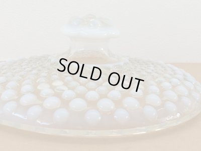 画像8: ファイヤーキング アンカーホッキング  ムーンストーン ホブネイル キャンディジャー＆カバー Fire-king 1940's