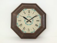 1960's 1970's LUX製 ビンテージ ウォールクロック ローズ 薔薇 アンティーク 壁掛け時計 