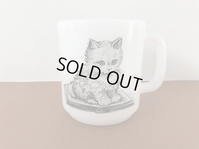 画像1: レア グラスベイク CAT キャット 猫 ネコ ねこ マグ ヴィンテージ Glasbake