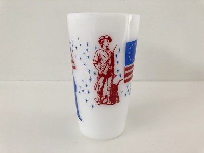 画像1: フェデラル ミルクガラス タンブラー アメリカ USA 自由の女神 星条旗 ヴィンテージ vintage federal ビンテージ