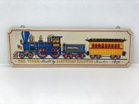 ヴィンテージ RAILROAD 列車 鉄道 モチーフ 木製 WOOD 壁掛け飾り ウォールデコ JAPAN vintage USA 1970s