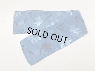 画像1: スカーフ 長方形 フラワー お花 ブルー USA vintage ヴィンテージ