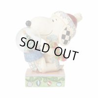 廃盤品 USA JIM SHORE ジムショア スヌーピー サンタ クリスマス スノードーム 置物 フィギュア USA