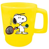 [新品雑貨]　スヌーピー テニス プラマグ スタッキング SNOOPY 電子レンジ可 日本製