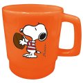 [新品雑貨]　スヌーピー フットボール プラマグ スタッキング SNOOPY 電子レンジ可 日本製