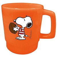 [新品雑貨]　スヌーピー フットボール プラマグ スタッキング SNOOPY 電子レンジ可 日本製