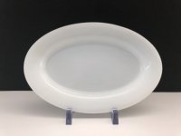 ファイヤーキング ホワイト 9 1/2インチ オーバルプラッター レストランウェア USA ヴィンテージ Fire-king