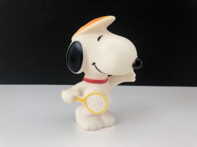 画像1: ヴィンテージ スヌーピー テニス スクイーズトイ ドール フィギュア TOY SNOOPY PEANUTS USA