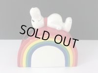 1970's Determined社製 ビンテージ スヌーピー レインボー Rainbow コインバンク 貯金箱 vintage USA SNOOPY