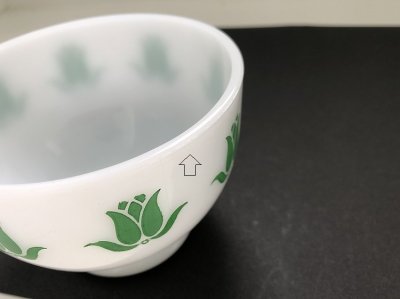 画像5: ファイヤーキング カッテージチーズ ボウル チューリップ 緑 グリーン Fire-king USA ヴィンテージ