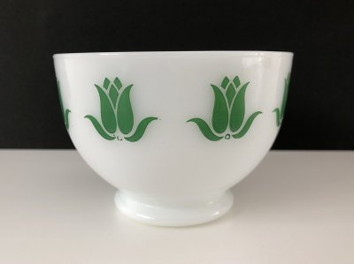 画像3: ファイヤーキング カッテージチーズ ボウル チューリップ 緑 グリーン Fire-king USA ヴィンテージ