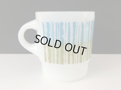 画像3: ファイヤーキング シャギーストライプ 水色 緑 マグ Fire-king USA ヴィンテージ