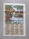 1992年 ヴィンテージ キッチンリネン ティータオルカレンダー vintage USA ヨーロッパ