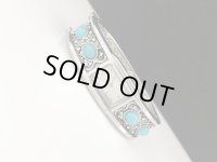 ファッションウォッチ 腕時計 シルバートーン ターコイズブルー バングル ブレスレットウォッチ USA オールド