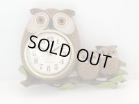 ふくろう フクロウ OWL 親子 ウォールクロック 壁掛け時計 ヴィンテージ 1980's vintage Burwood社製