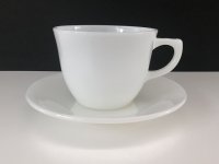 ファイヤーキング ホワイト 白 ランソム カップ＆ソーサー 1700LINE C&S 1946年〜1958年 Fire-king USA ヴィンテージ