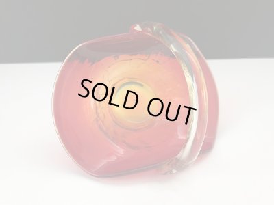 画像5: Crackle glass USA ヴィンテージ フラワーバスケット 置物 花瓶 花器