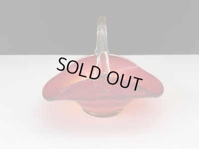 画像4: Crackle glass USA ヴィンテージ フラワーバスケット 置物 花瓶 花器