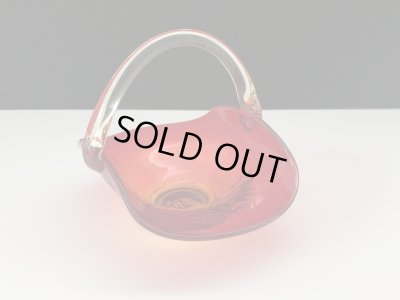 画像3: Crackle glass USA ヴィンテージ フラワーバスケット 置物 花瓶 花器