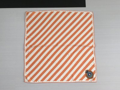 画像3: 100% SILK シルク スカーフ 正方形 オレンジ USA vintage ヴィンテージ