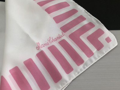 画像2: MADE IN ITALY スカーフ 正方形 ホワイト ピンク USA vintage ヴィンテージ
