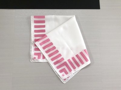 画像1: MADE IN ITALY スカーフ 正方形 ホワイト ピンク USA vintage ヴィンテージ