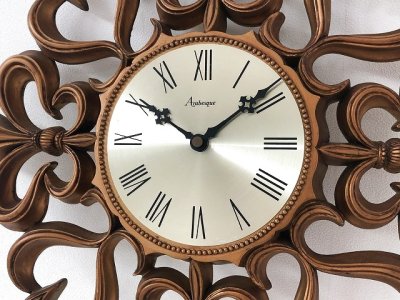 画像5: BURWOOD社製 1960s 1970s ヴィンテージ サンバーストクロック ウォールクロック 壁掛け時計 百合の紋章 アンティーク USA vintage