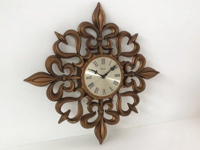 画像3: BURWOOD社製 1960s 1970s ヴィンテージ サンバーストクロック ウォールクロック 壁掛け時計 百合の紋章 アンティーク USA vintage