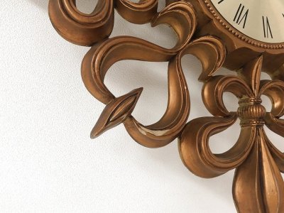 画像12: BURWOOD社製 1960s 1970s ヴィンテージ サンバーストクロック ウォールクロック 壁掛け時計 百合の紋章 アンティーク USA vintage