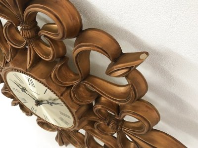 画像13: BURWOOD社製 1960s 1970s ヴィンテージ サンバーストクロック ウォールクロック 壁掛け時計 百合の紋章 アンティーク USA vintage