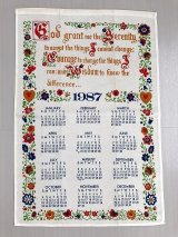 1987年 ヴィンテージ キッチン ティータオル カレンダー vintage USA ヨーロッパ