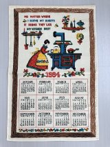 1984年 キッチン ティータオル カレンダー vintage USA ヨーロッパ オールド ヴィンテージ