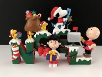 スヌーピー PEANUTS NOEL クリスマス オブジェ 置物 チャーリーブラウン ルーシー ウッドストック USA ヴィンテージ