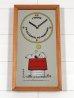 画像2: 激レア MADE IN ENGLAND スヌーピー モーニングアレルギー ミラーウォールクロック 壁掛け時計 SNOOPY ヴィンテージ vintage 1970's  (2)