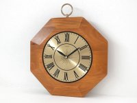 1950's 1960's UNITED社製 ユナイテッド ウッド 八角形 ビンテージ ウォールクロック ミッドセンチュリー 壁掛け時計 vintage アンティーク