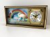 画像1: ヴィンテージ ウォールクロック 虹 ユニコーン バード シャドーボックス 壁掛け時計 置時計 1970's アンティーク ビンテージ (1)