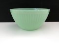 レア ファイヤーキング ジェダイ リブドボウル GLASS刻印 Fire-king jadeite ヴィンテージ USA 1940s 1950s 