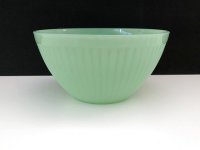 レア ファイヤーキング ジェダイ リブドボウル GLASS刻印 Fire-king jadeite ヴィンテージ USA 1940s 1950s 