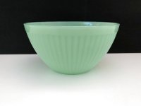 レア ファイヤーキング ジェダイ リブドボウル GLASS刻印 Fire-king jadeite ヴィンテージ USA 1940s 1950s 