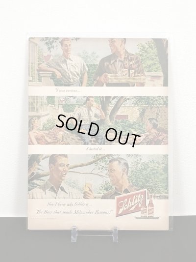 画像1: SCHLITZ BEER ビンテージ LIFE誌 1948年 ビンテージ広告 切り取り アドバタイジング ポスター