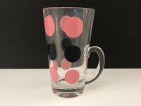 ヘーゼルアトラス HAZEL ATLAS クリア ブラック×ピンク ドット マグ パティオ PATIO USA ヴィンテージ