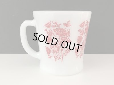 画像3: ファイヤーキング スレンダーストーク フラワー お花  Dハンドルマグ Fire-king ヴィンテージ USA