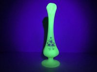 Fenton フェントン ヴァセリンガラス ウランガラス USA ヴィンテージ フラワーベース 一輪挿し 