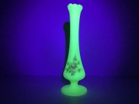 Fenton フェントン ヴァセリンガラス ウランガラス USA ヴィンテージ フラワーベース 一輪挿し 